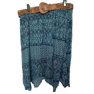 Vintage Y2K Asymmetrical Fairy Grunge Midi Skirt Size L Faded Glory Boho Hippie